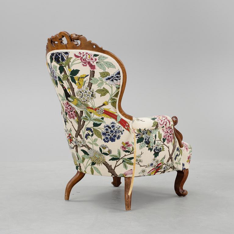 FÅTÖLJ, nyrokoko, 1800-talets andra hälft.