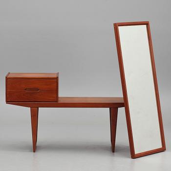 HALLMÖBEL, 3 delar, Aksel Kjersgaard, Danmark. 1950/60-tal.