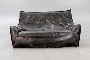 A late 20th century leather sofa from Ligne Roset France.