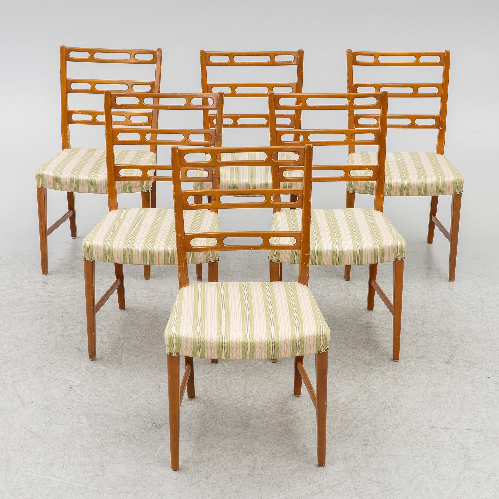 David Rosén, stolar, 6 st, "Futura", Nordiska Kompaniet, 1950-tal.