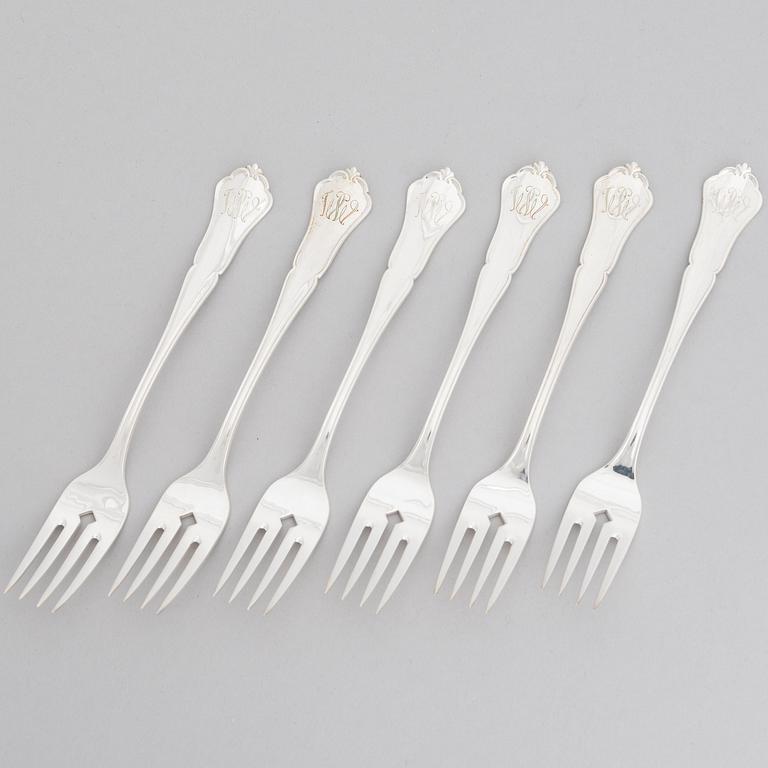 BESTICKUPPSÄTTNING, 50 delar, silver, "Chippendale", Kultakeskus, Tavastehus 1938-1977.