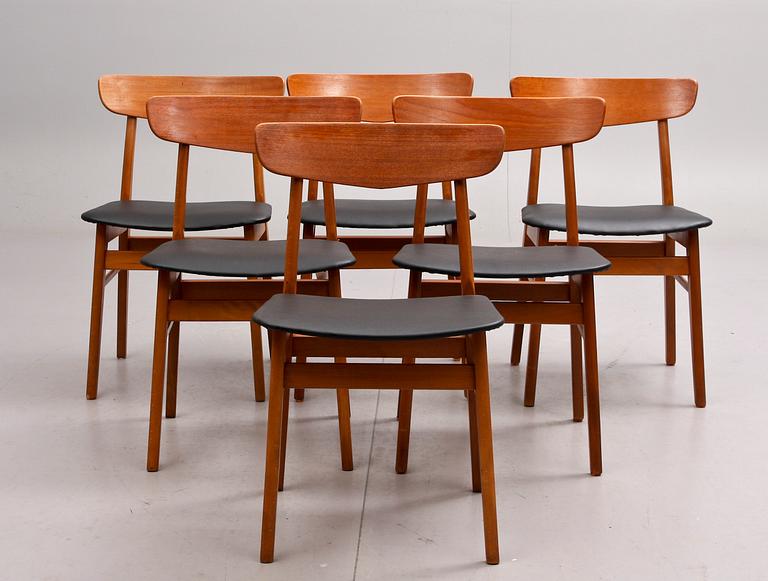 STOLAR, teak, 6 st, Farstrup Möbelfabrik, Danmark. 1950/60-tal.