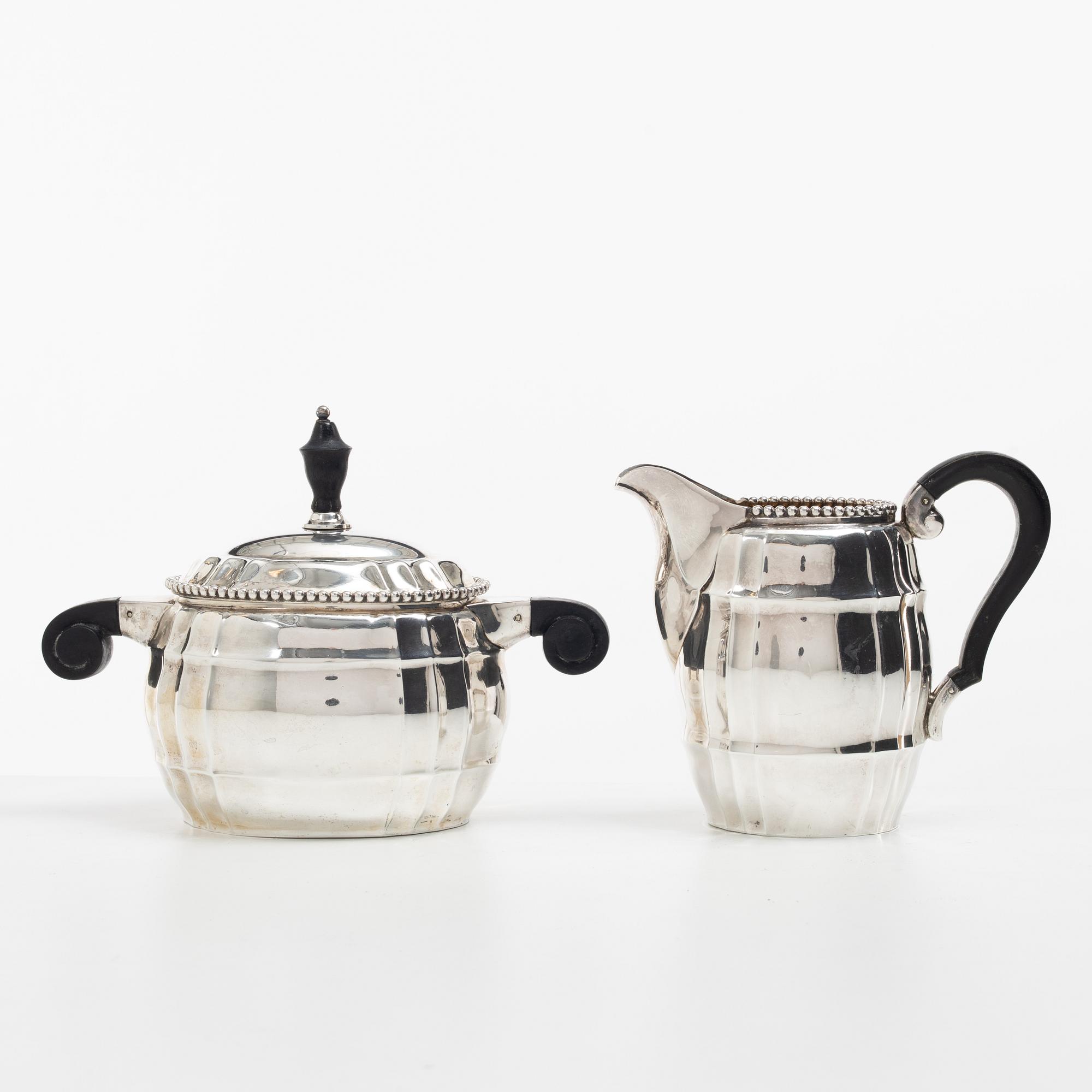 Coffee service, 5 pieces, silver, Hermann Walter, Germany, first half of the 20th century.
