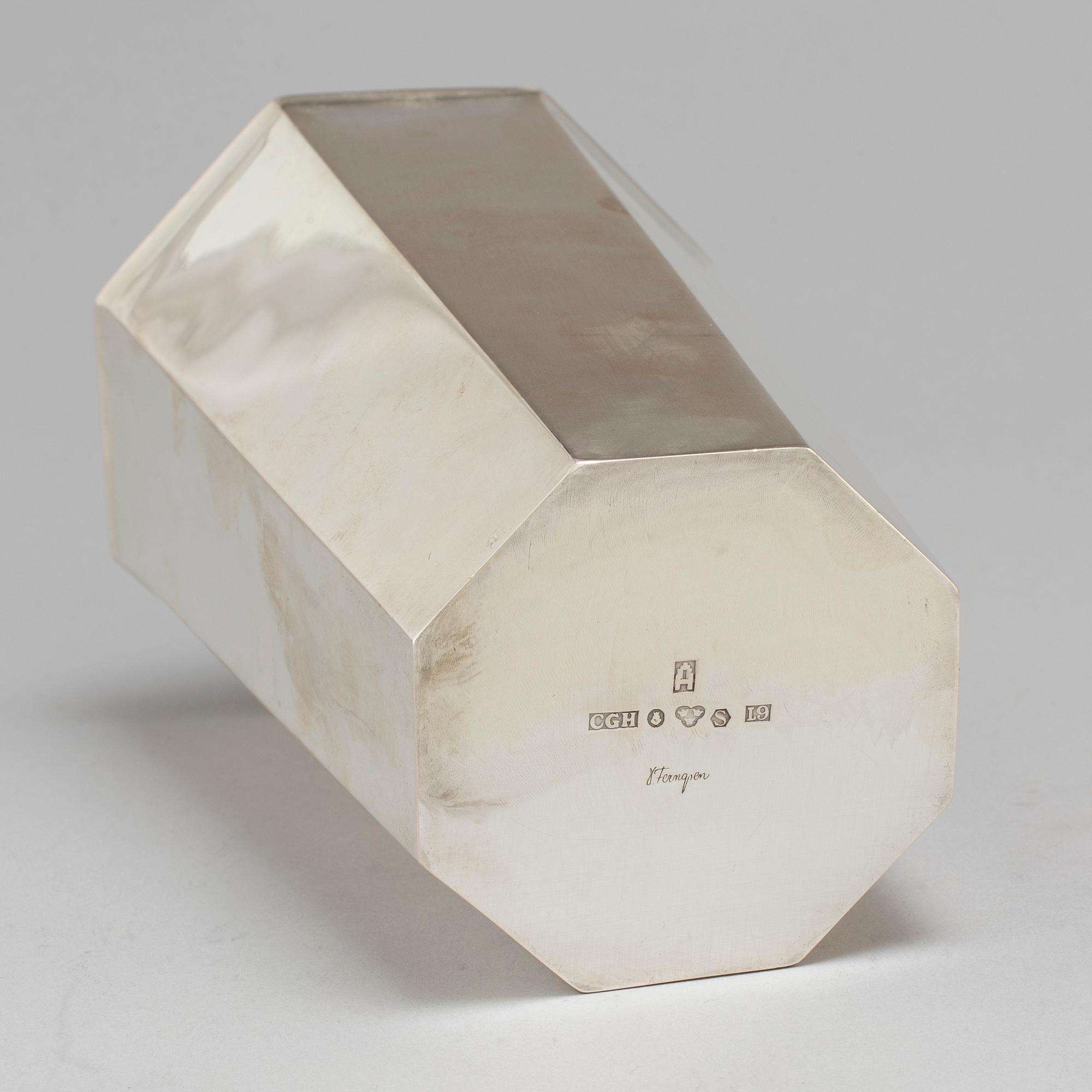 A silver vase by Vera Ferngren for CG Hallberg Stockholm 1961.