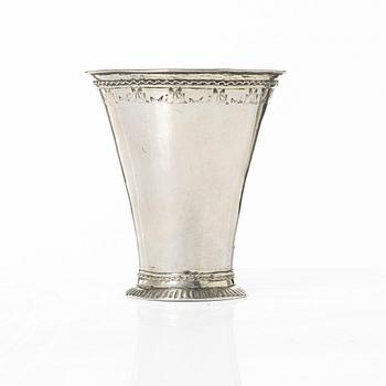 A Swedish silver beaker, mark of Lars Beckman d e, Örebro, active 1712-1748 (1752).