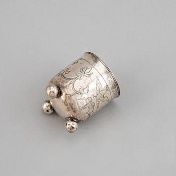 A parcel-gilt silver beaker, Moscow 18th century.