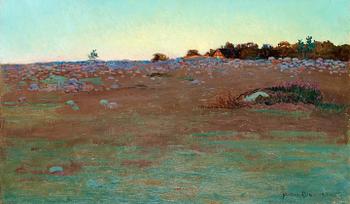 89. Arthur Bianchini, Landscape in setting sun.