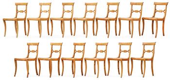 A set of 13 Swedish Empire chairs by J. P. Grönvall.