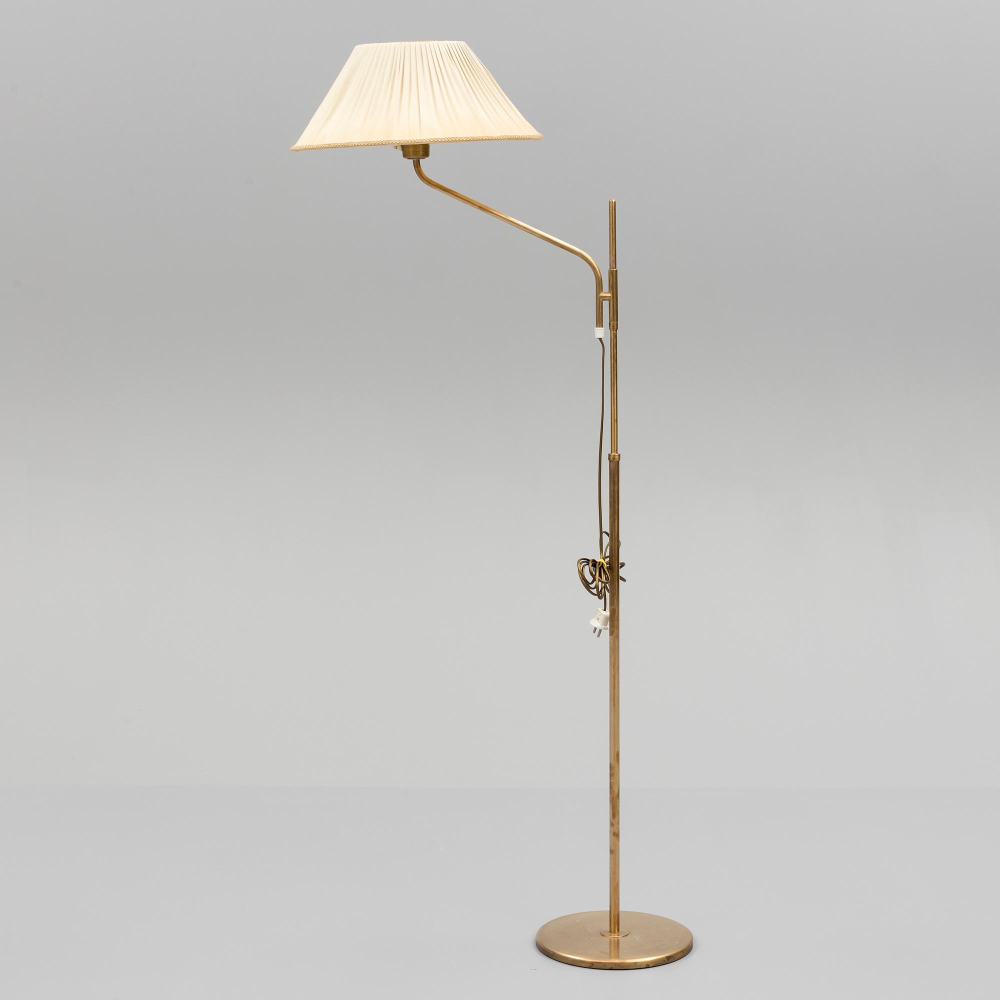 A second half of the 20th century brass floor light, Nordiska Kompaniet.