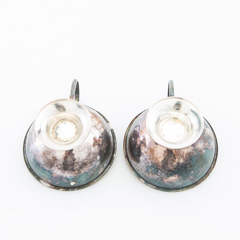 Punch mugs 12 pcs silver, Ceson Gothenburg 1957-1966.