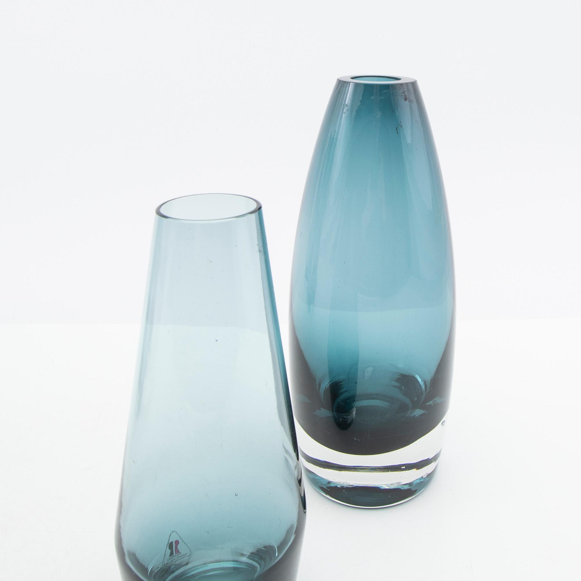 Tamara Aladin, vaser, 5 st, glas, Riihimäen Lasi, Finland, 1960/70-tal.