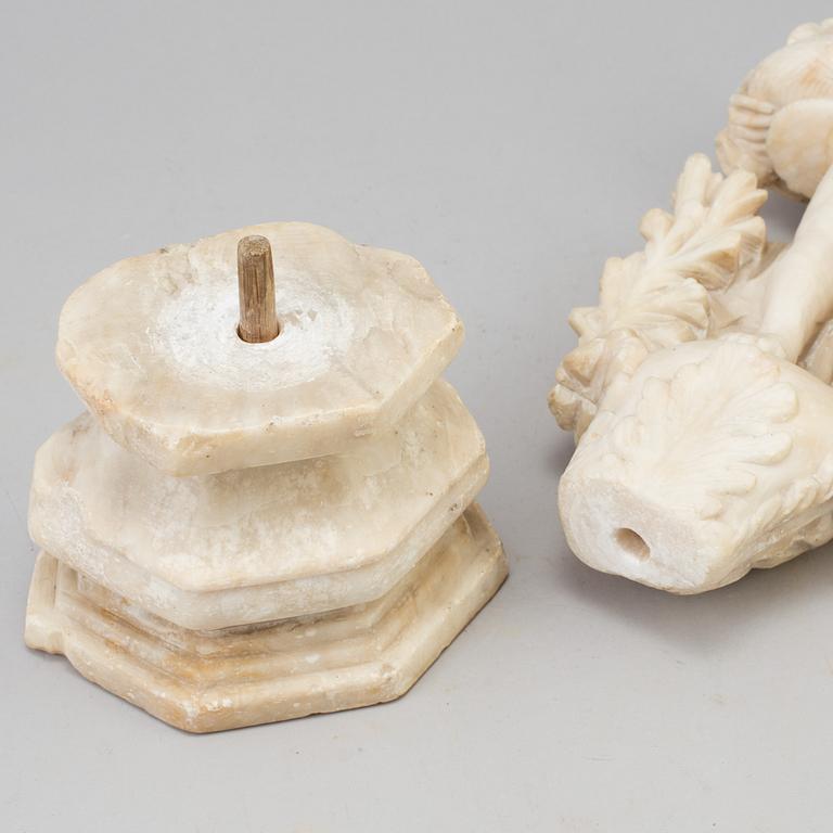 A 19TH CENTURY ALABASTER SCULPTURE.