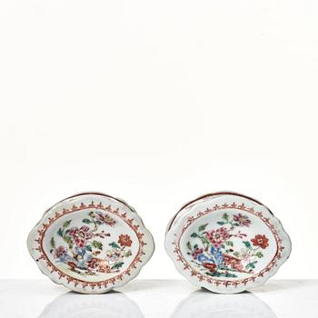 A set of four famille rose salts, Qing dynasty, Qianlong (1736-95).