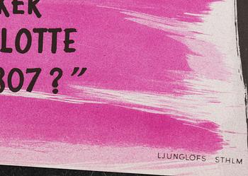 A vintage movie poster 'Drama på hotell (Don't Bother to Knock)', 1952.