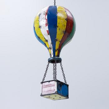 A sculpture by Aaron Jackson, Outside.