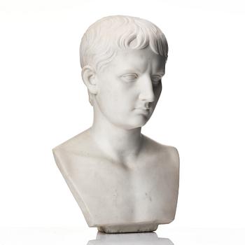 A presumably Italien 19th century bust of emperor Augustus (65 B.C - 14 A.D).