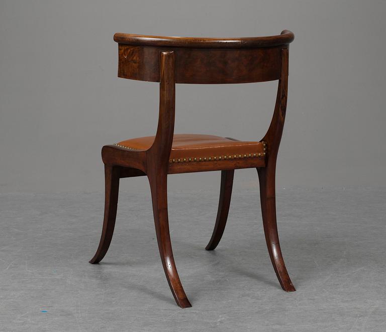 A Klismos chair, circa 1800.