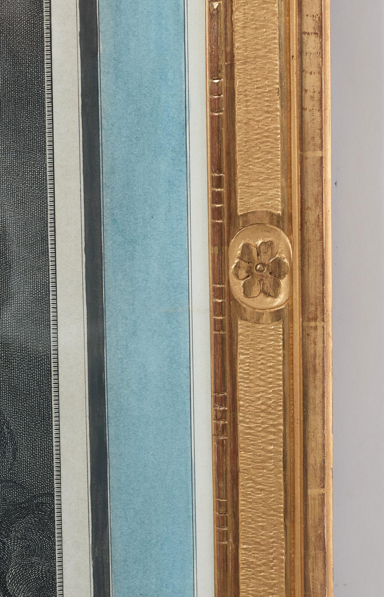Per Gustaf Floding, "Gustav III” (1746-1792). Med träskuren och förgylld gustaviansk ram, krönt med riksvapnet.