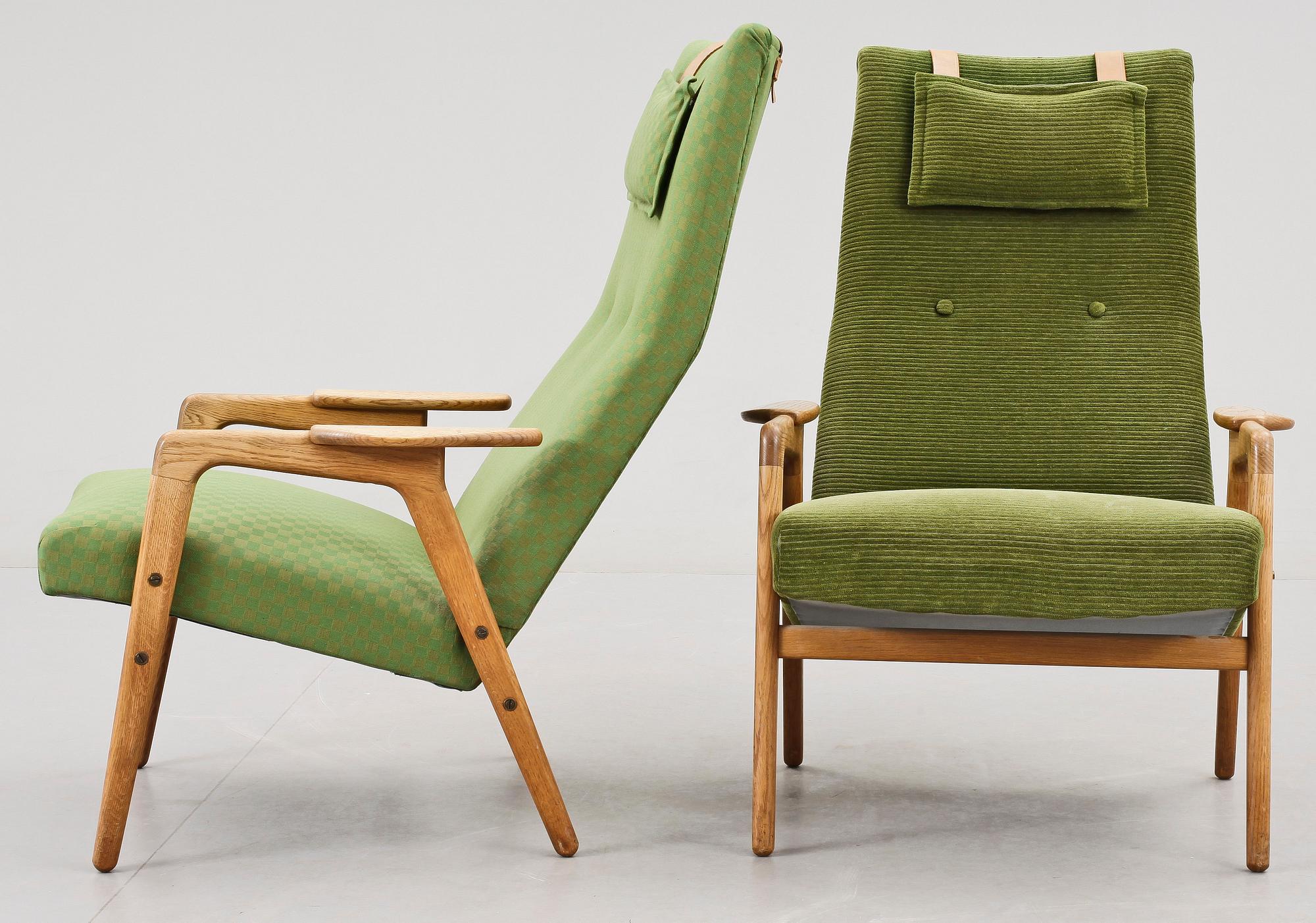 FÅTÖLJER, ett par "Ruster", Yngve Ekström, formgiven 1956.