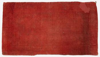 A flat weave carrige cushion, c. 99 x 54 cm, Wemmenhög district, Scania, Sweden, signed and dated DAD 1807.