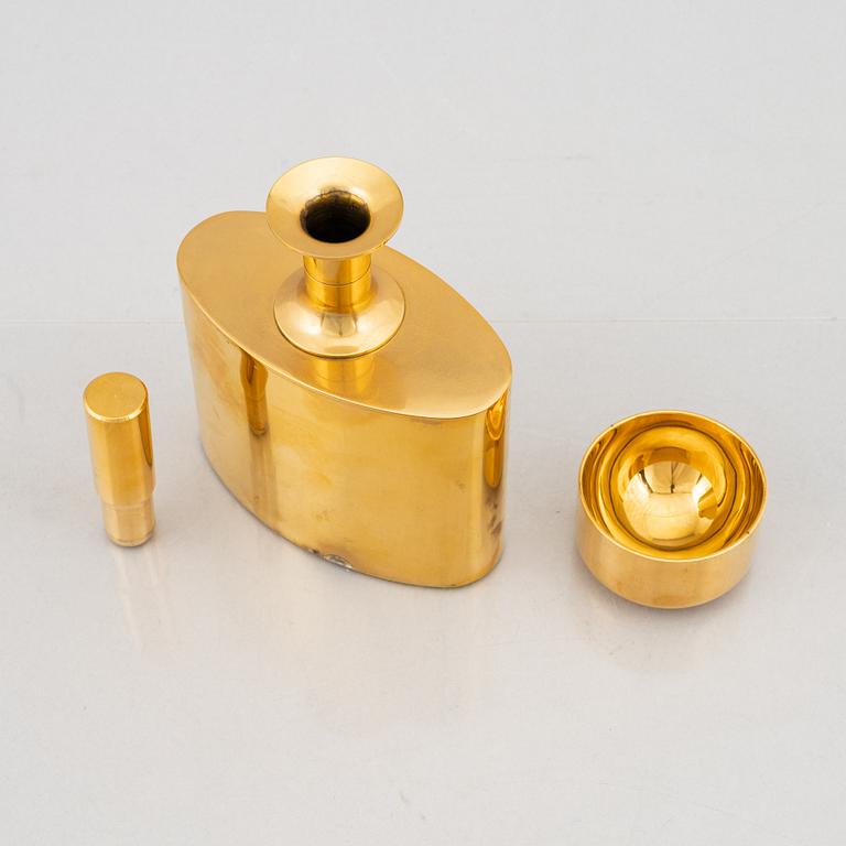 Pierre Forssell, eight gilded cups and a bottle, in a box, Skultuna, Sweden.