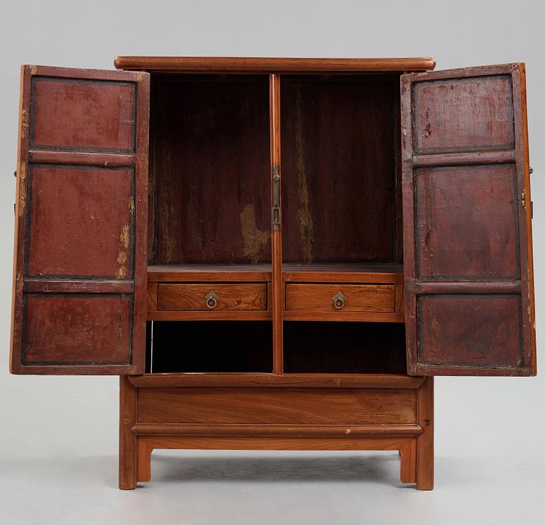 A Chinese hardwood cabinet, Qing dynasty, presumably 18th Century.