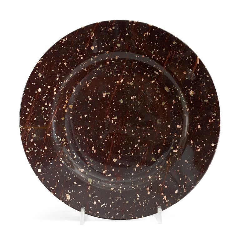 A Swedish Empire 19th century porphyry dish.