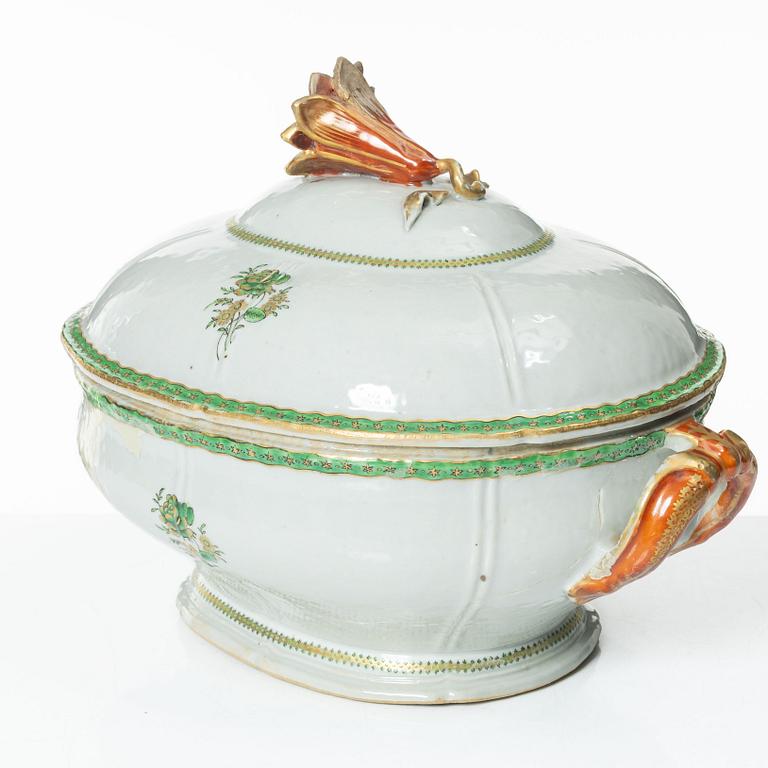 Terrin, kompaniporslin, Kina, Qingdynastin, Qianlong (1736-95).