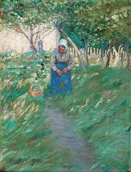 7. Carl Olson, Kvinna på trädgårdsgång, motiv från Frankrike.