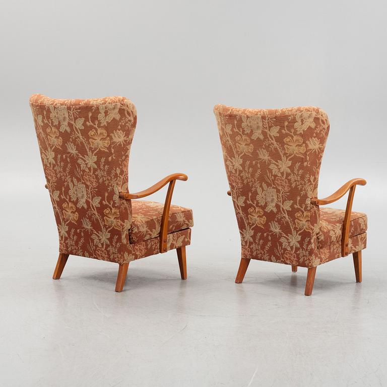 Fåtöljer, ett par, Swedish Modern, 1940-tal.