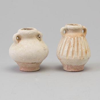 Two Sawankhalok miniature vases, 15th Century. 'Royal Nanhai'.