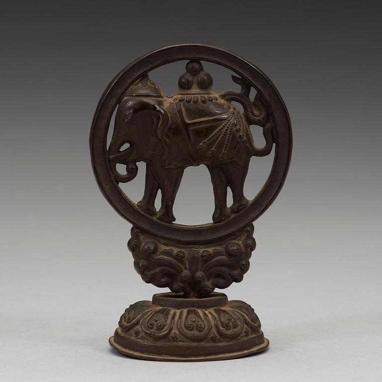 ALTARUPPSATS, brons. Tibet, 16/1700-tal.