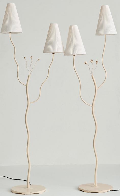 Two Swedish Modern floor lamps, 1940's-50's.