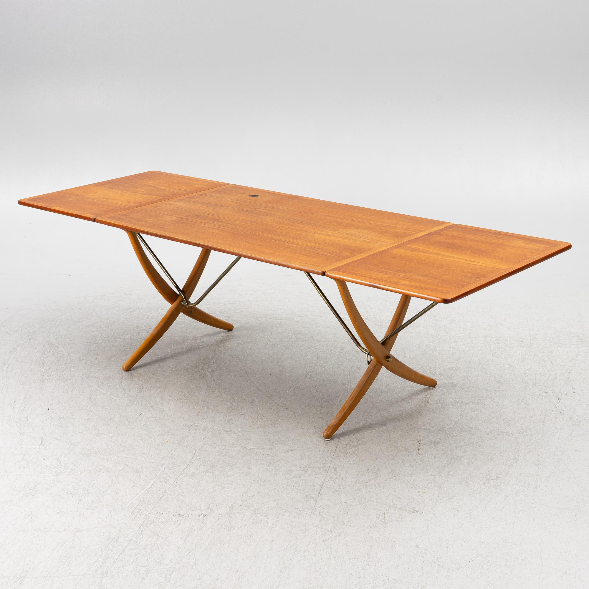 Hans J. Wegner, Dining table with leaves, 'AT-304', Andreas Tuck, Denmark, 1950s-60s.