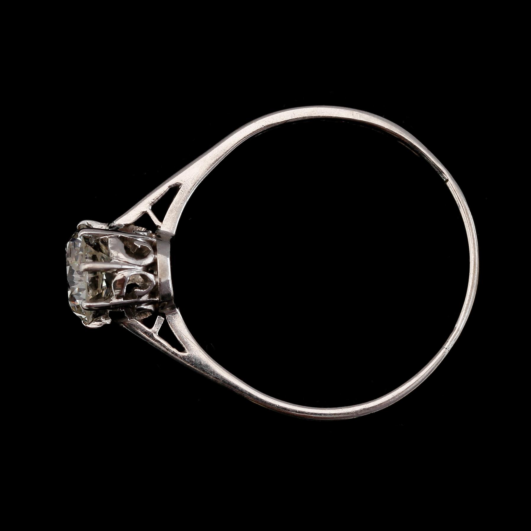 RING, 18K vitguld, solitär briljantslipad diamant ca 1.00 ct. svenska stämplar.