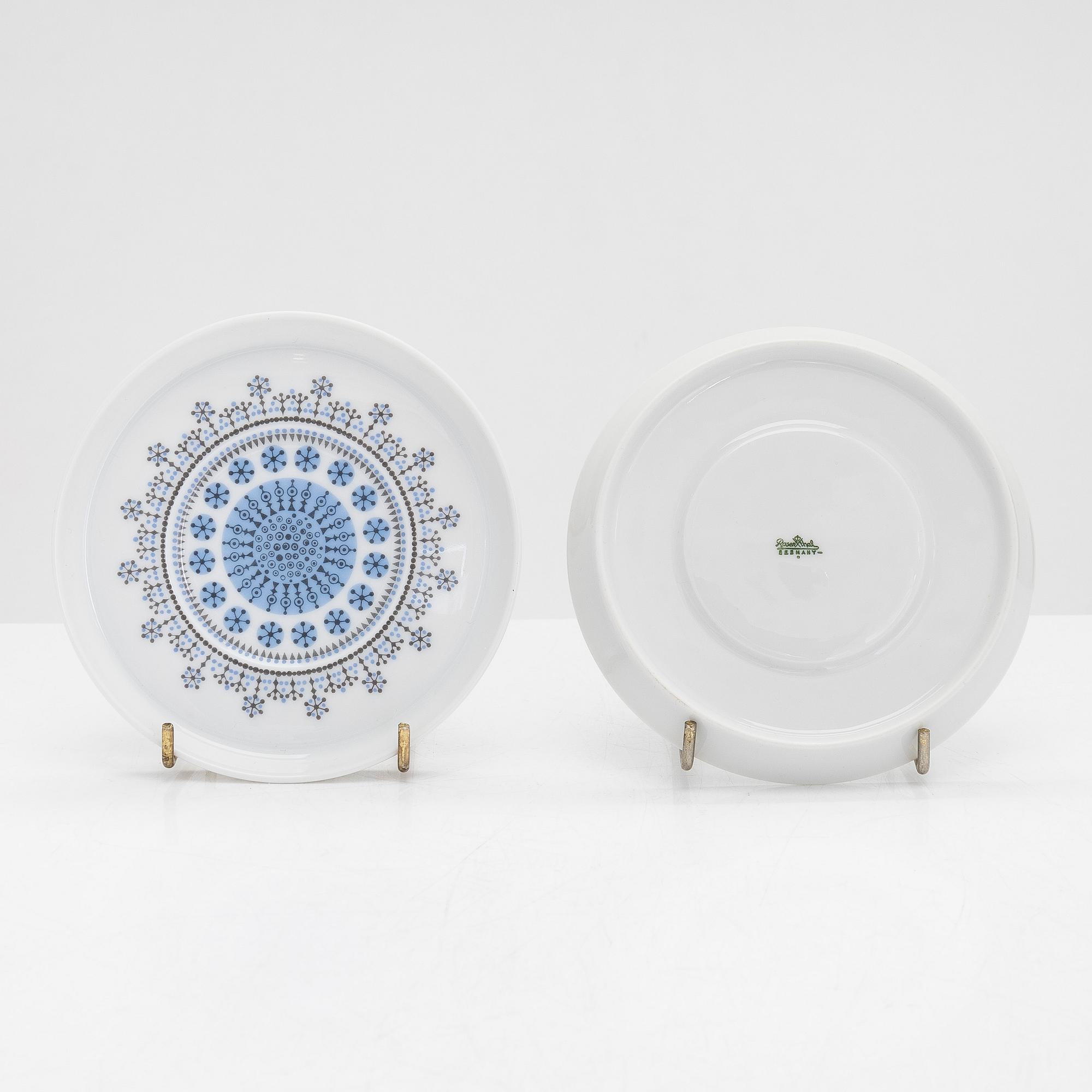 Tapio Wirkkala, kahviastiasto, 26 osaa, posliinia, "Composition / Jääkukka", Rosenthal Studio-linie.