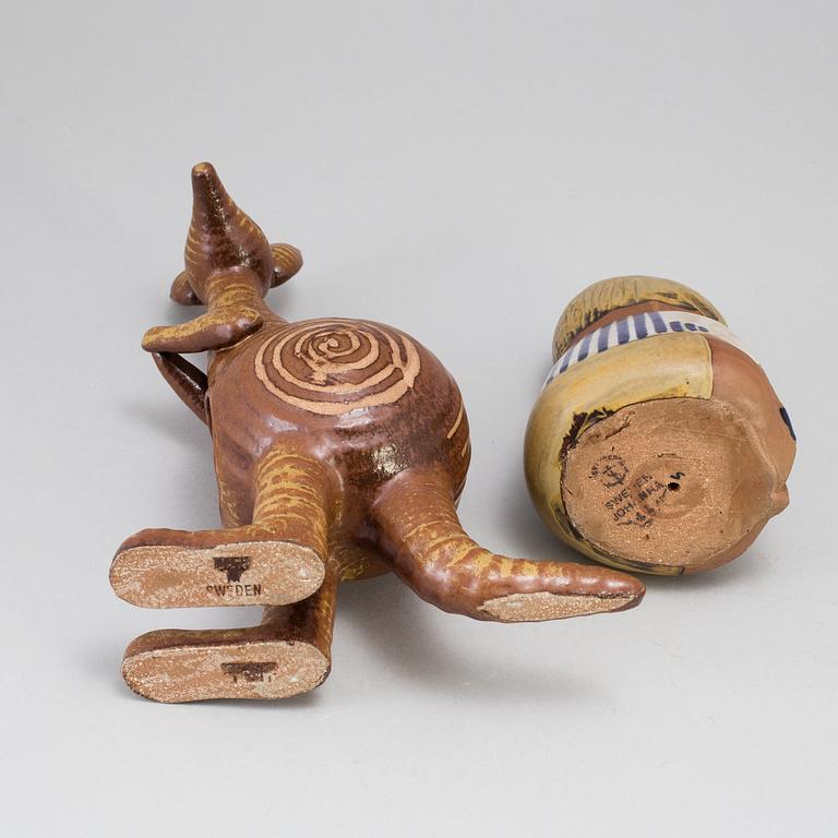 Two Lisa Larson stoneware figurines, Gustavsberg.