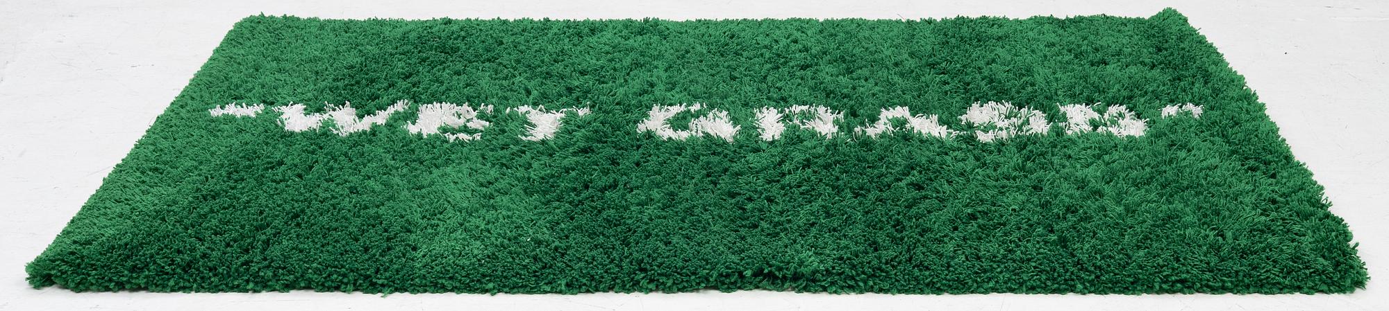 Virgil Abloh, matta, "Wet Grass", Ikea, ca 195 x 133 cm.