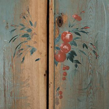 A Swedish polychrome-painted cabinet from Jämtland, presumably painted by Pehr Sundin (1760-1827).