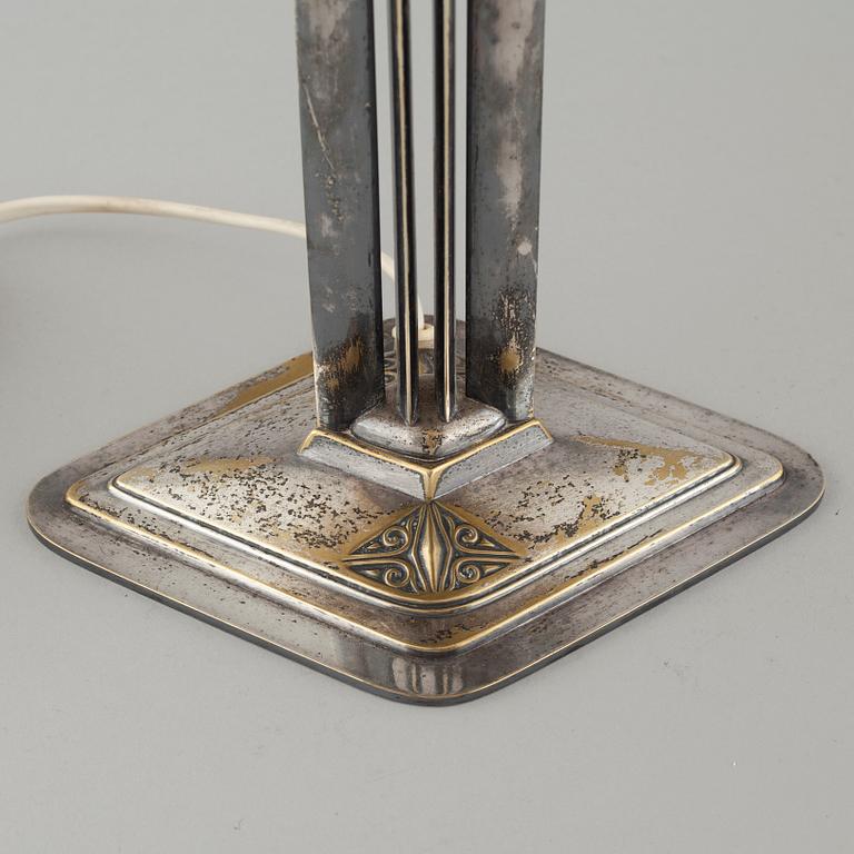 BORDSLAMPA, nysilver, 1910/20-tal.