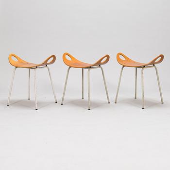 Olof Kettunen,  three mid-20th century '702' stools for J. Merivaara.