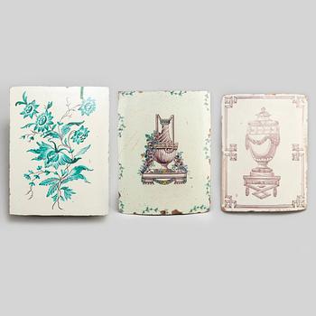 KAKELUGNSDELAR, 3 st, 1700-tal.