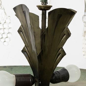 A Swedish Grace ceiling lamp, Sweden, 1920's, by engraver Gustaf Åström, Stockholm.