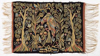 Textile, folk art, embroidered, dated 1943. ca 80 x 53.
