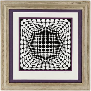 Victor Vasarely · VICTOR VASARELY, färglitografi, signerad och numrerad 186/200.