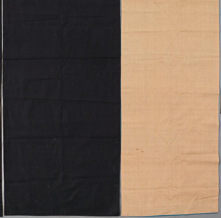 A set of five embroidered silk panels/chair covers, Qing dynasty (1644-1912).