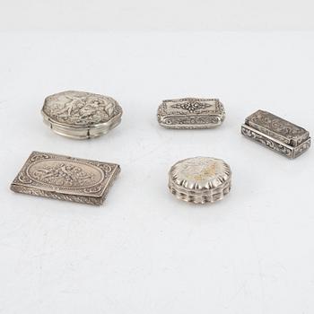 Dosor, 5 st, silver, 1800-1900-tal.