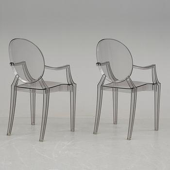 KARMSTOLAR, ett par, "Louis Ghost", Philippe Starck för Kartell.