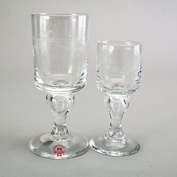 A 66 pcs "Antik" glass service from Reijmyre later part of the 20th century.