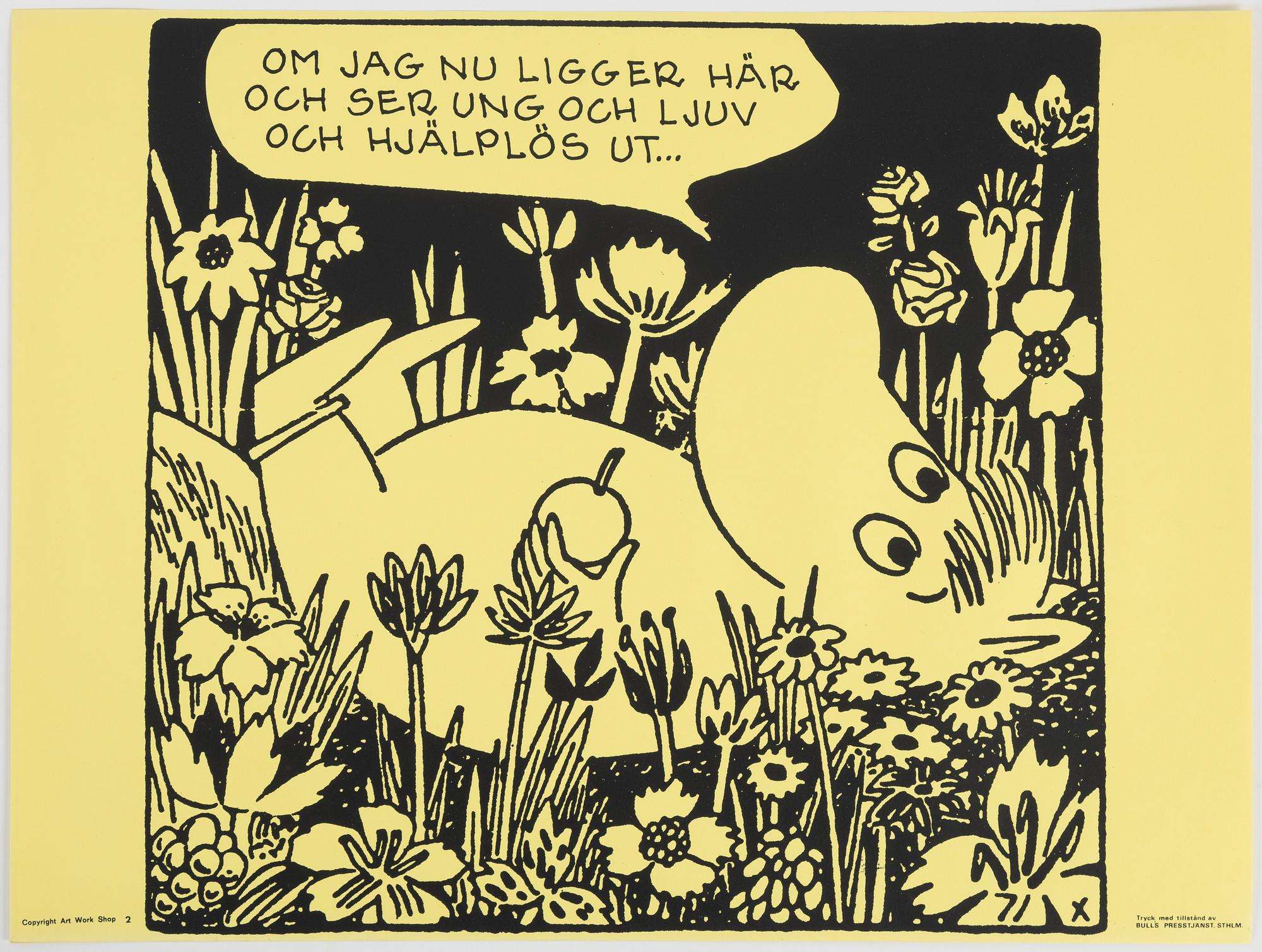 Tove Jansson, affischer, 6 st, Bull's Presstjänst, Art Work Shop.
